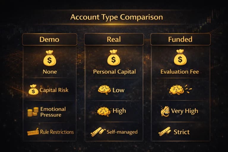 How to Start Forex Trading Safely for Beginners Using Demo, Real & Funded Accounts β Complete Starter Guide - Chapter 3