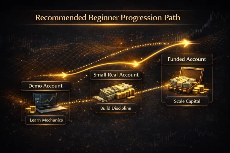 How to Start Forex Trading Safely for Beginners Using Demo, Real & Funded Accounts β Complete Starter Guide - Chapter 3