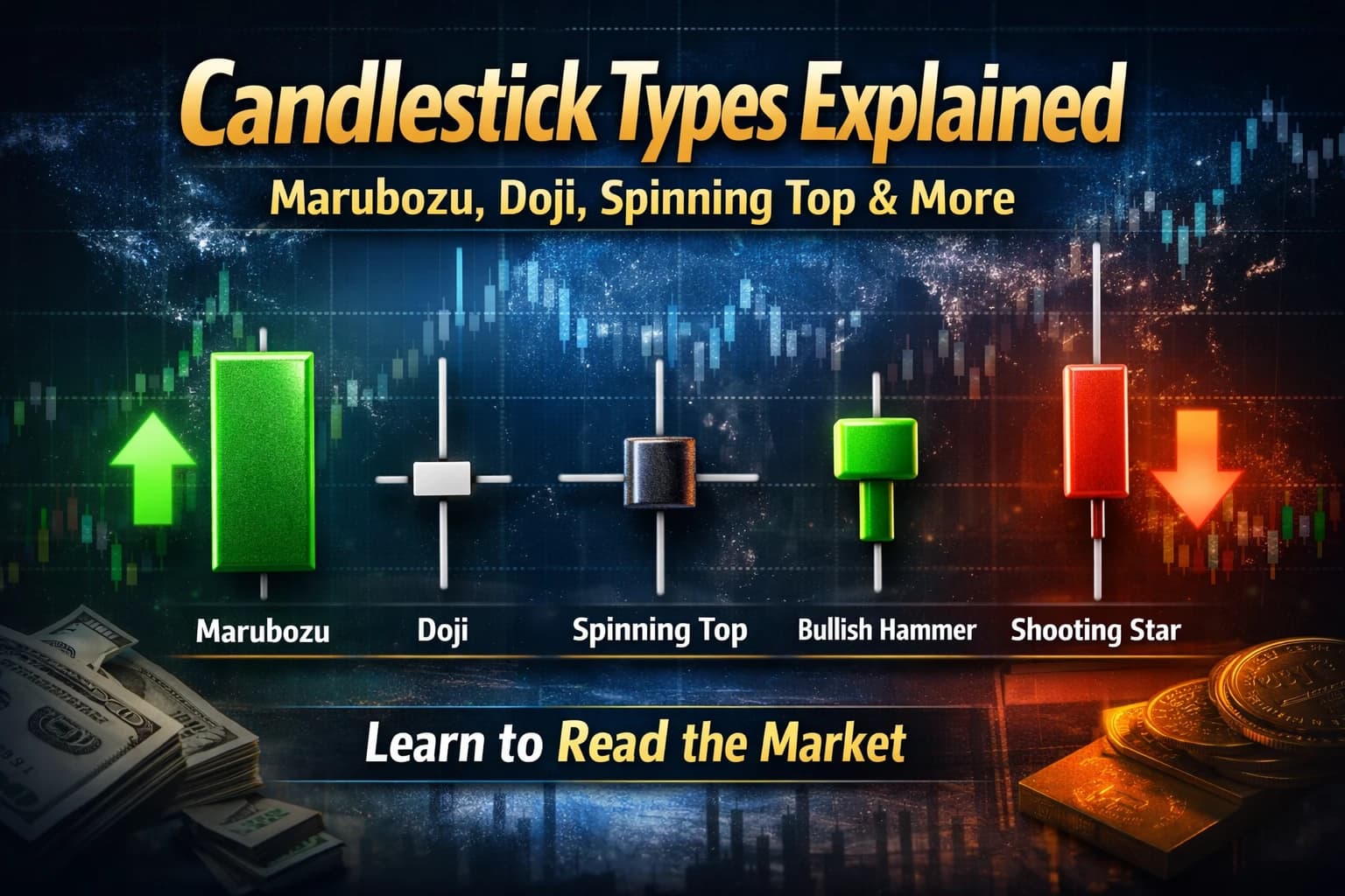 Types of Candlesticks in Trading: Marubozu, Doji, Spinning Top and More — And Their Applications (Chapter 8 – Part 2)